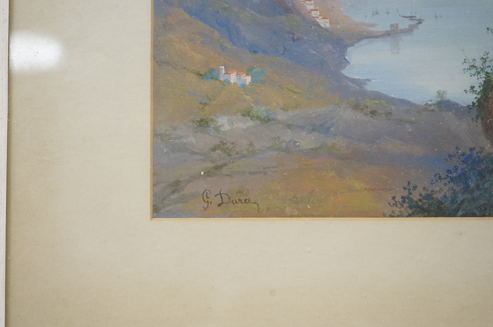 Gaetano Dura (1805–1878), ‘Gulf of Salerno’, signed, gouache, 30 x 41cm